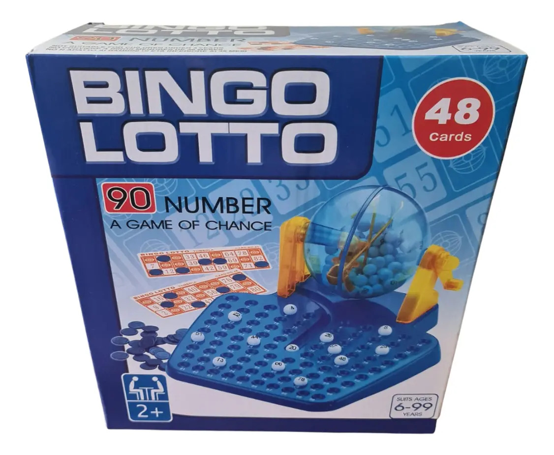 Juego Mesa Bingo Bolillero 90 Números 48 Cartones Plástico Clásico Familiar Craco