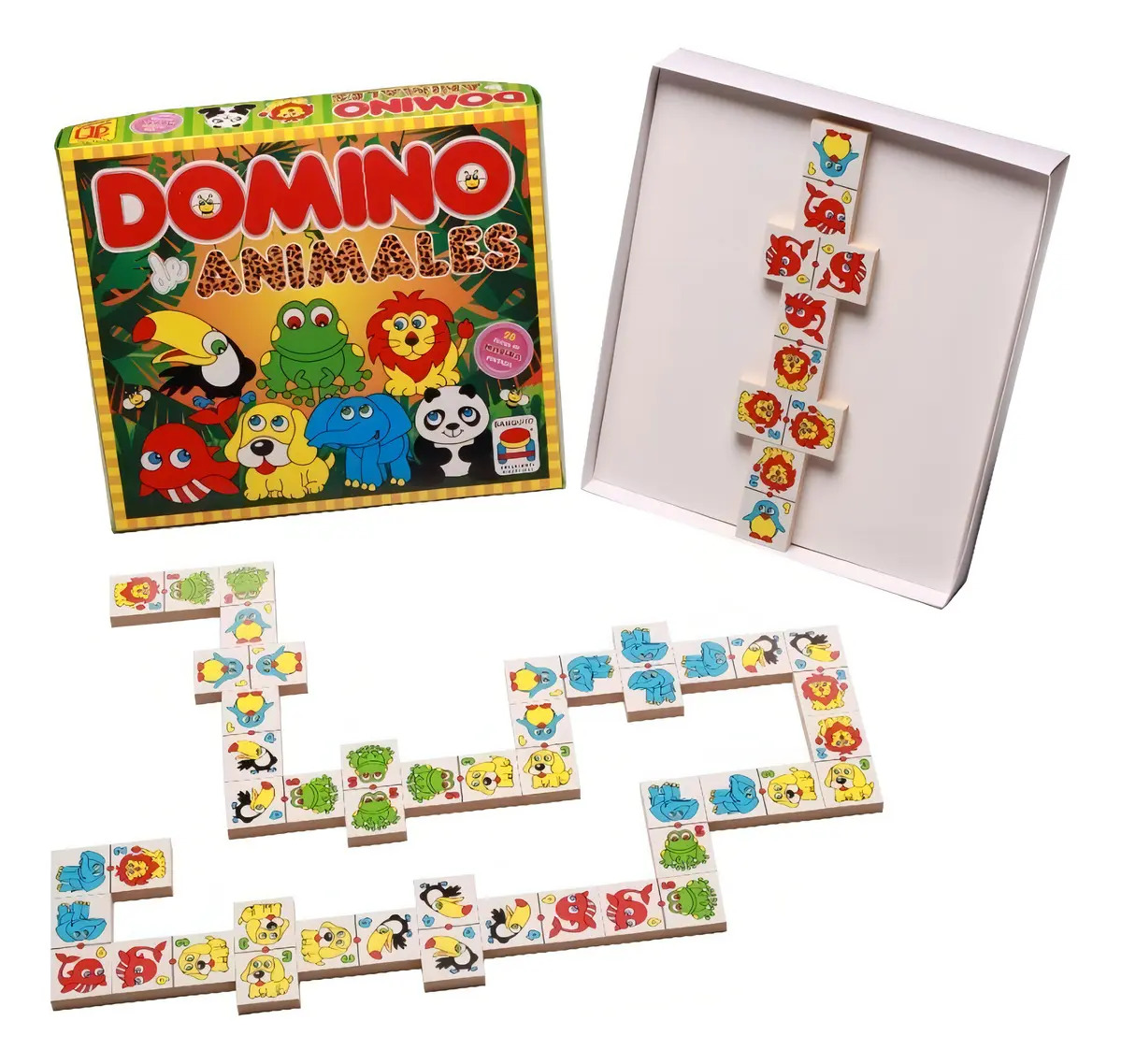 Domino De Madera 28pcs Juego De Animales Banquito Argentino A105