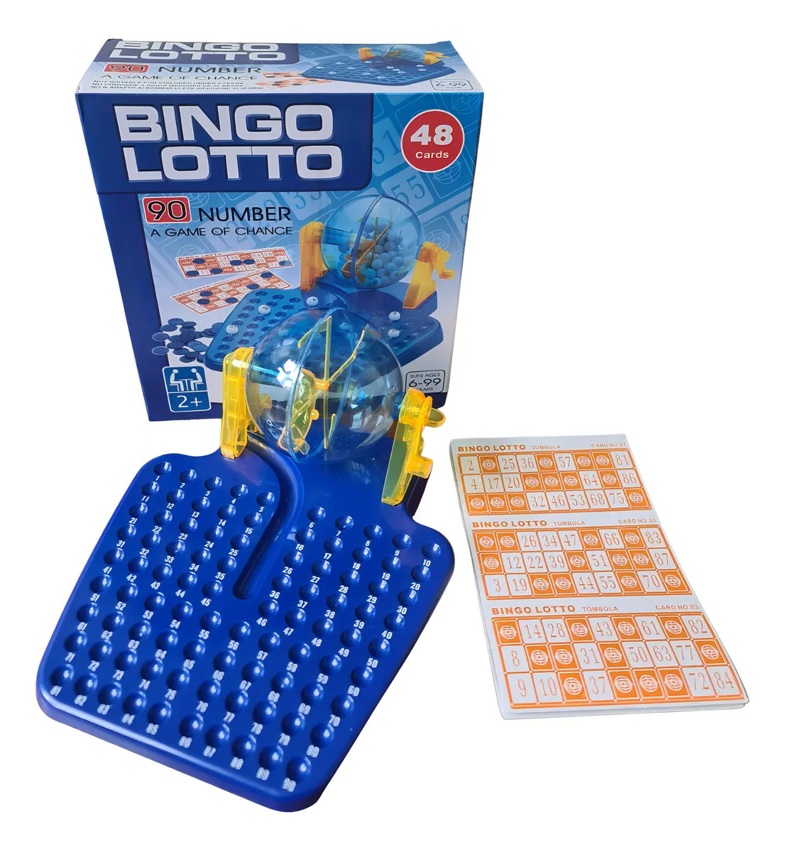 Juego Mesa Bingo Bolillero 90 Números 48 Cartones Plástico Clásico Familiar Craco