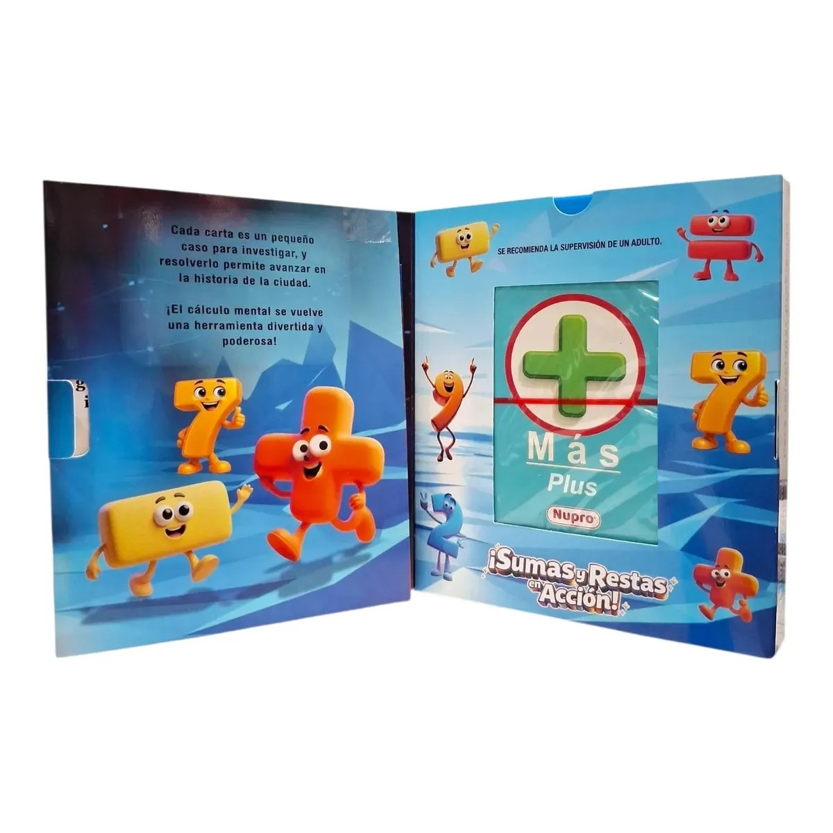 JUEGO DE CARTAS DIDACTICAS ABC SUMAS Y RESTAS EN ACCIÓN PARA NIÑOS MÁS DE 6 AÑOS 50 CARTEJONES