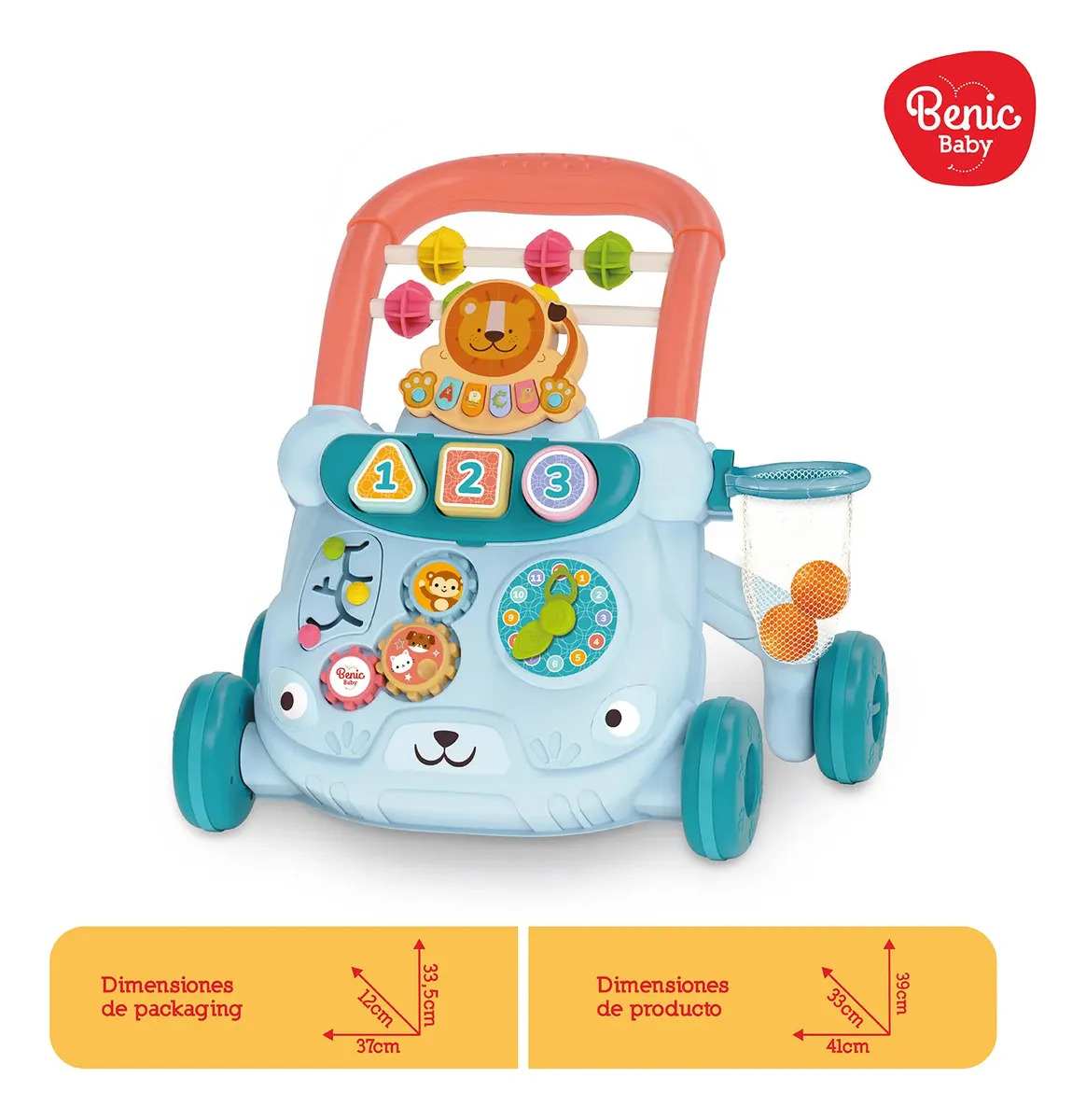 Andador Multifuncional Infantil Con Sonido Y Música Celeste / Coral / Turquesa