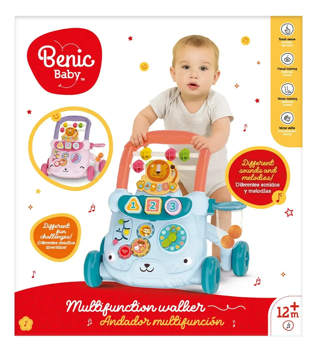 Andador Multifuncional Infantil Con Sonido Y Música Celeste / Coral / Turquesa