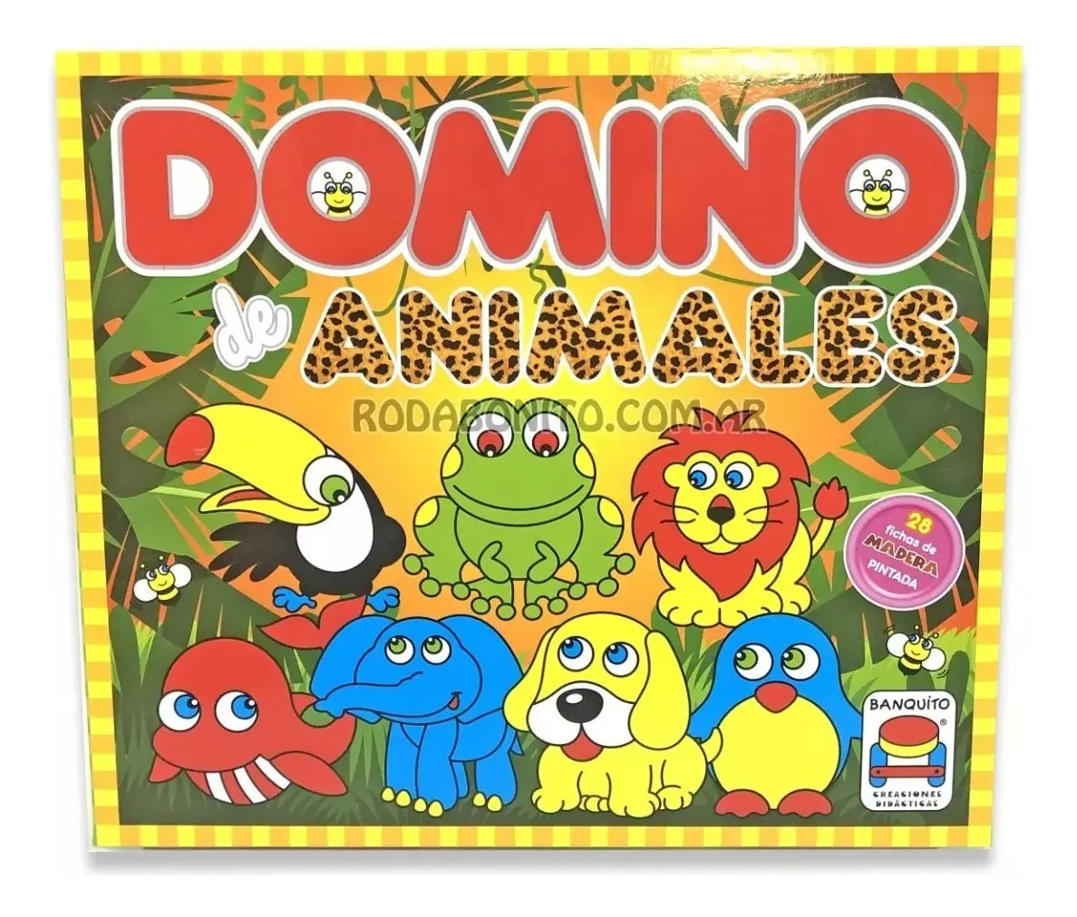 Domino De Madera 28pcs Juego De Animales Banquito Argentino A105