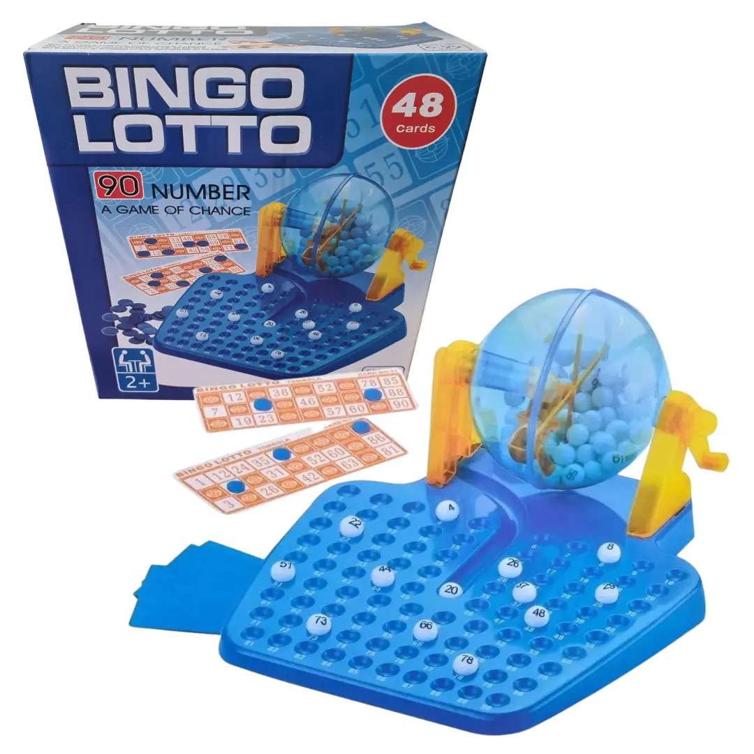 Juego Mesa Bingo Bolillero 90 Números 48 Cartones Plástico Clásico Familiar Craco