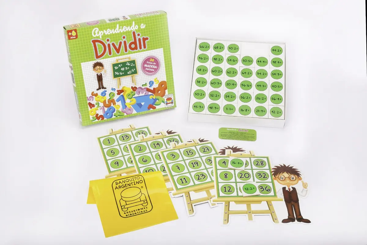 Juego Educativo Aprendiendo a Dividir Banquito Argentino en Madera