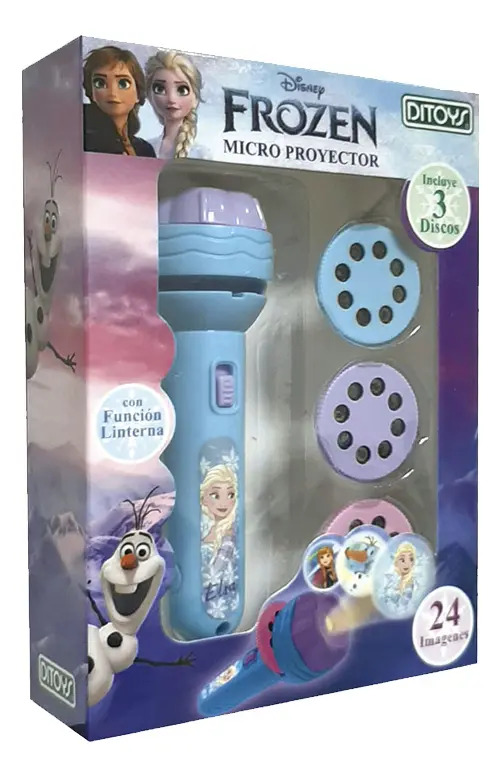 Linterna Micro Proyector Frozen Celeste Color Luz Blanco