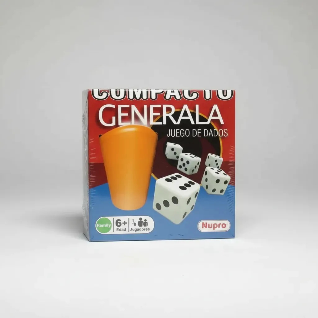 Juego Generala Nupro con Cubilete y Dados Plástico Didáctico