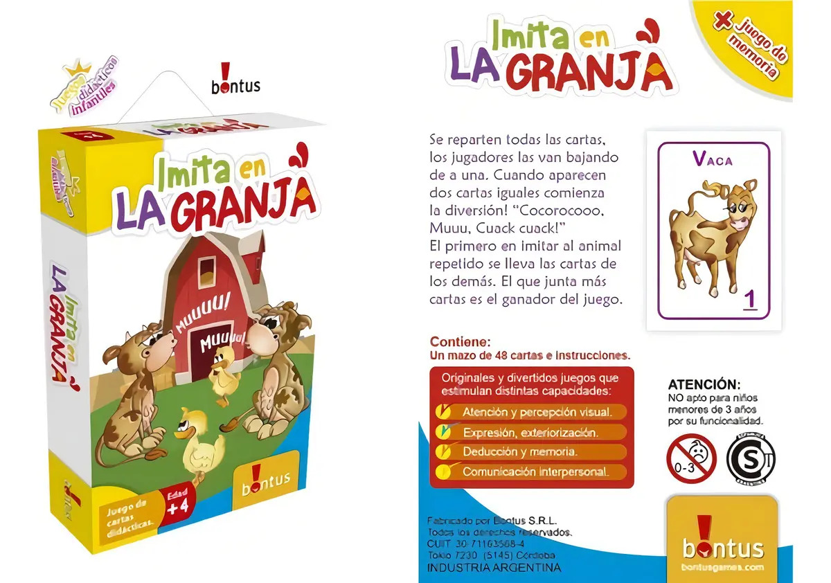 Juego De Cartas Imita En La Granja Bontus Habilidad Educativo Niños
