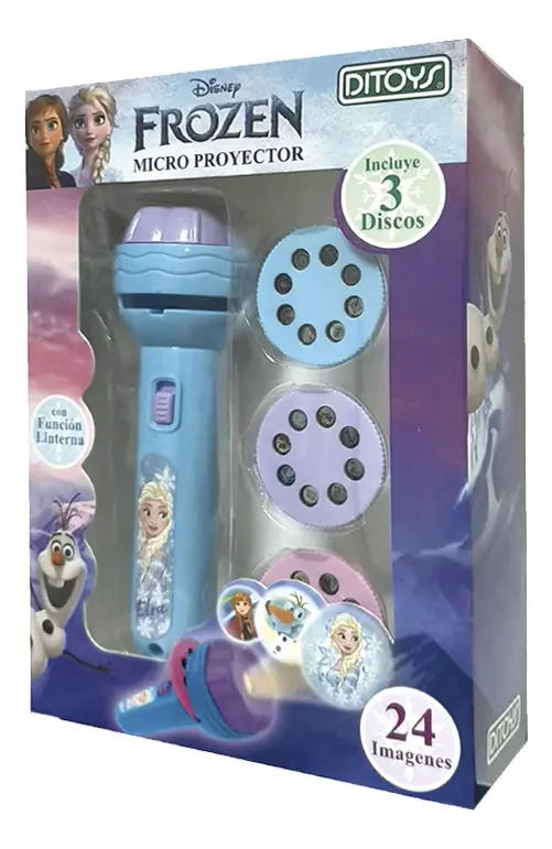 Linterna Micro Proyector Frozen Celeste Color Luz Blanco