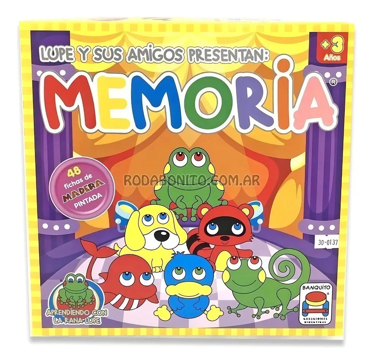 Juego de Memoria Banquito Argentino 48 Fichas Madera Niños 3+