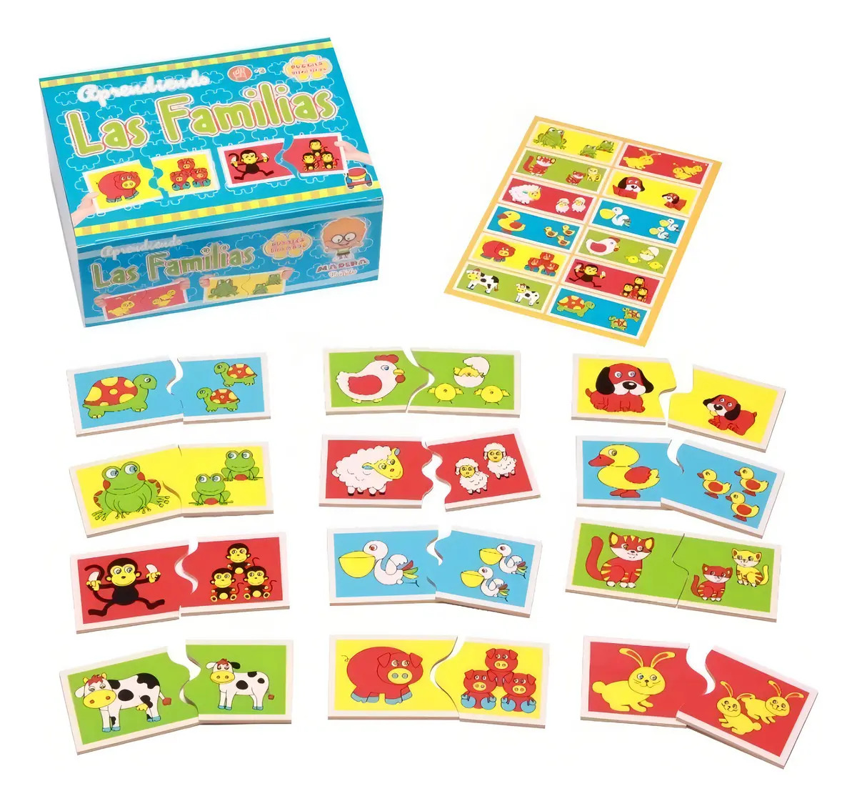 Rompecabezas Infantil Madera 12 Piezas Banquito Argentino A121 Animales