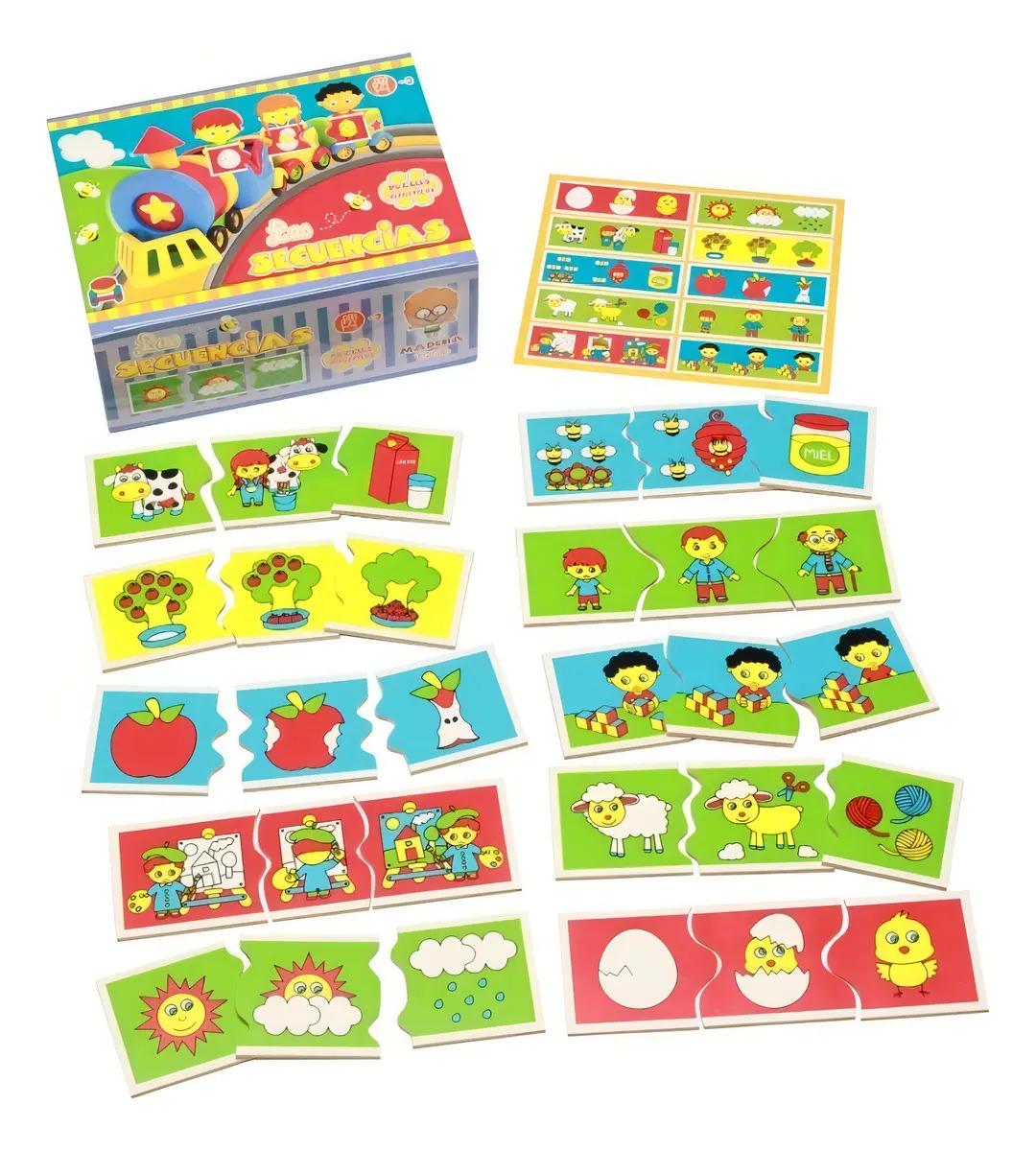 Rompecabezas Puzzle Madera Las Secuencias Banquito Original